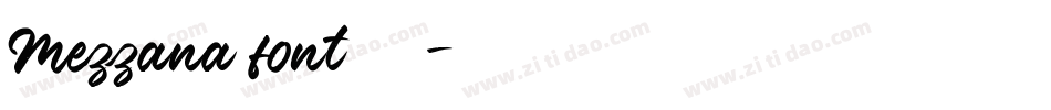 Mezzana font生成器字体转换